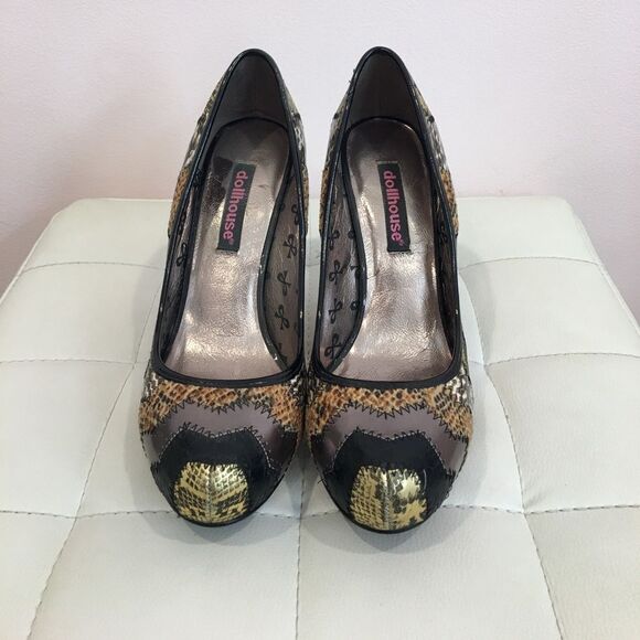 Dollhouse Dailyn Faux snakeskin Pump Stiletto Heel size 7.5 - Picture 1 of 7